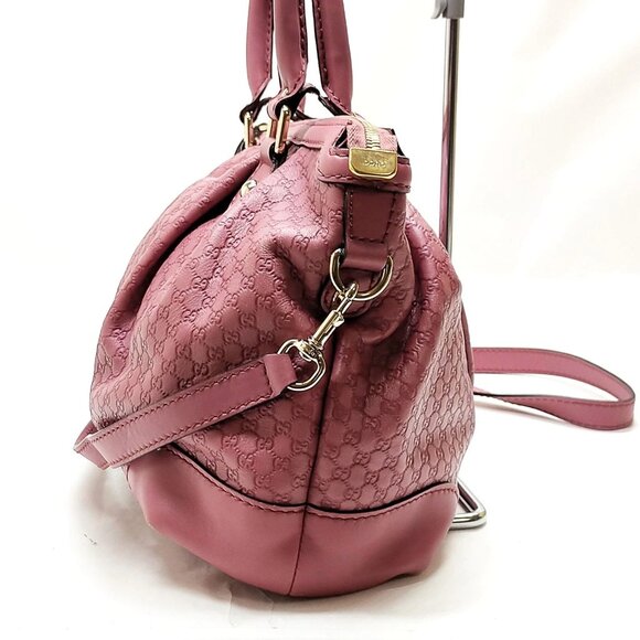 Authentic Gucci Pink Leather Hand Bag mon585-111325 - Picture 3 of 16